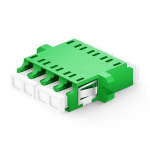 LC/APC to LC/APC Quad OS2 Single Mode Plastic Fiber Optic Adapter/Coupler with Flange